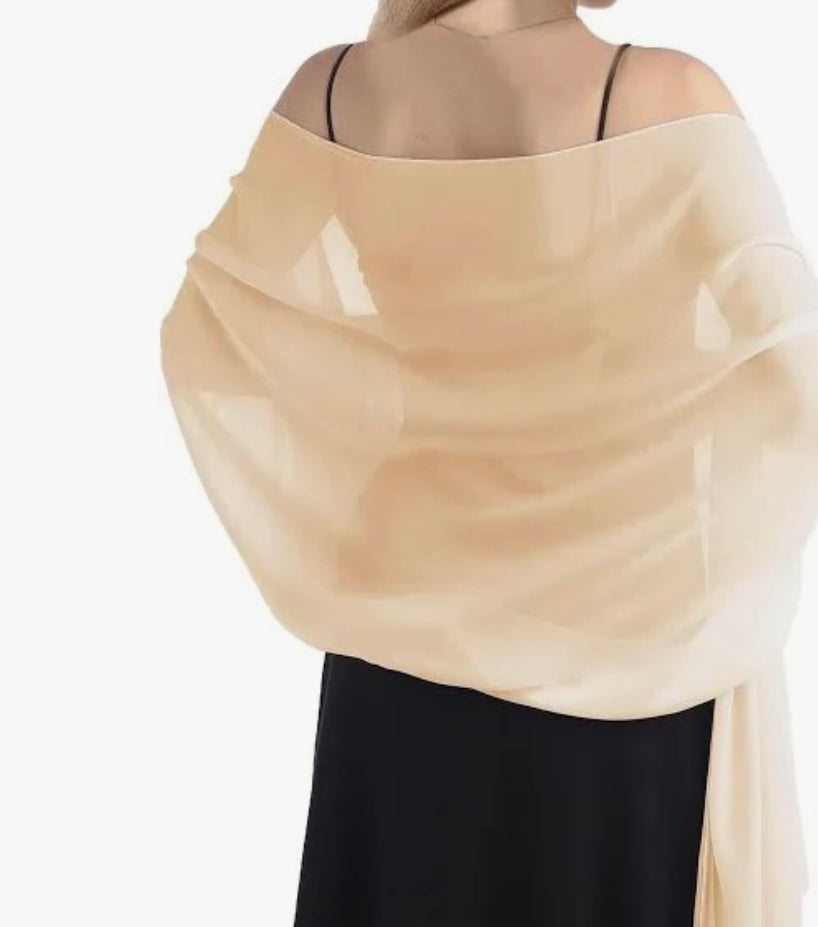 "Rhiannon" Shawl/Scarf/Sarong in black and champagne