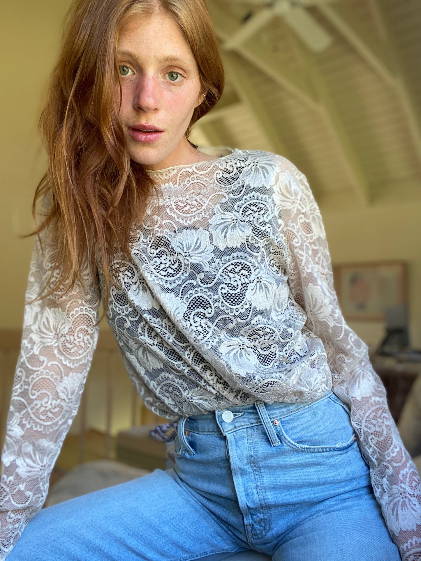 The "Sarah" black lace crop top