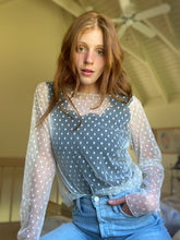 The "Clare"  ivory sheer dot tulle top (also in black)!