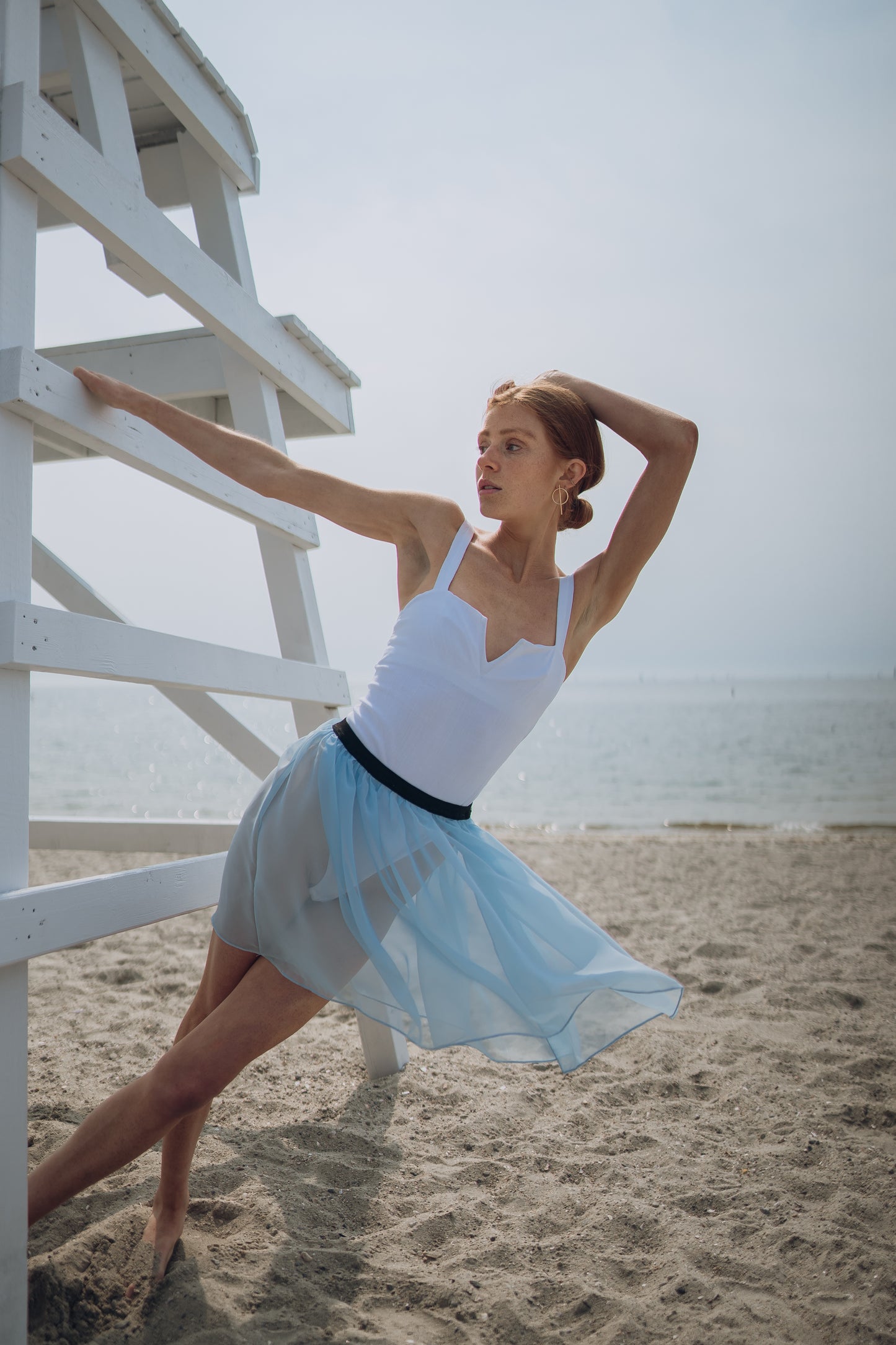 "Tiny Dancer" baby blue sheer chiffon skirt