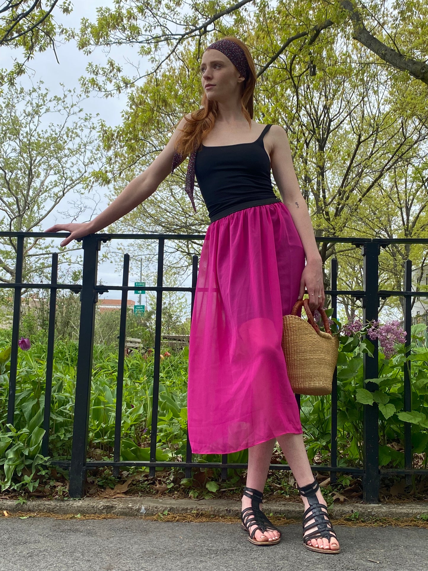 “Michelle” Parisian Midi in Fuchsia